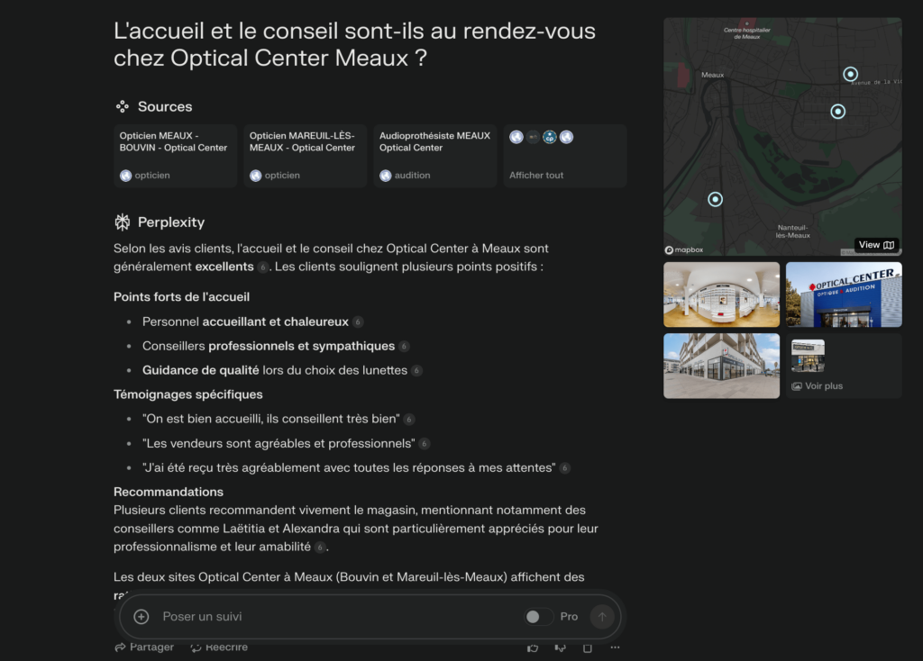 Avis clients Optical Center Meaux, basé sur Custplace et leur site officiel.
