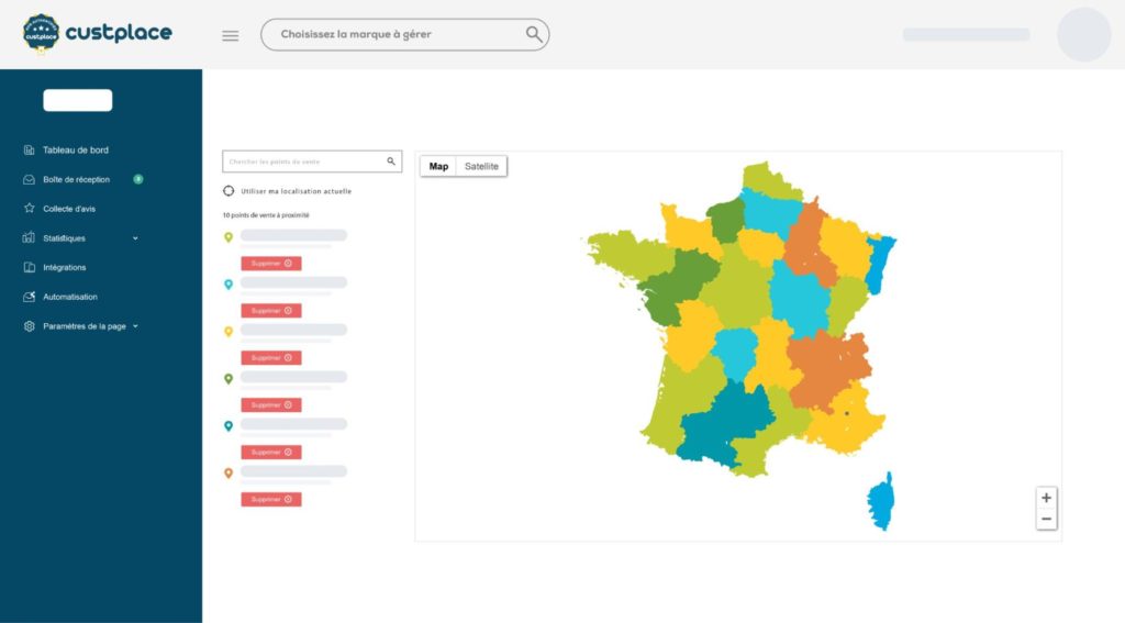 Zone géographique avec le CX Benchmark