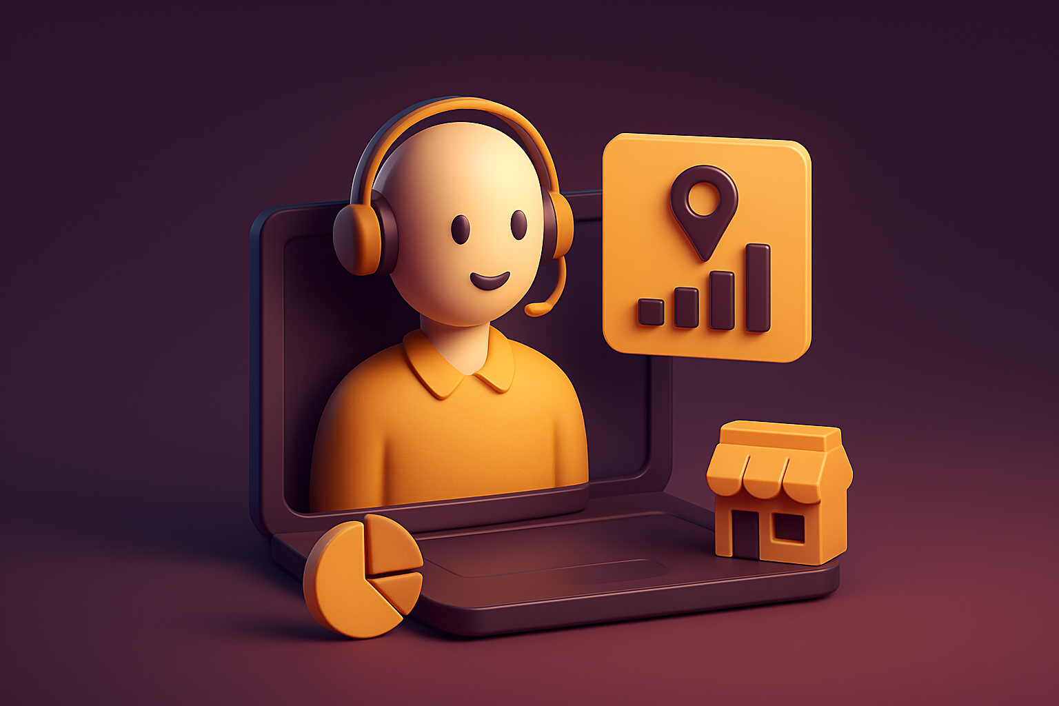 Assistant digital proposant conseils marketing local ciblés avec graphiques de données