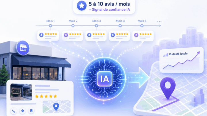 Un flux régulier de 5 à 10 avis mensuels : le signal de confiance IA qui transforme le SEO local