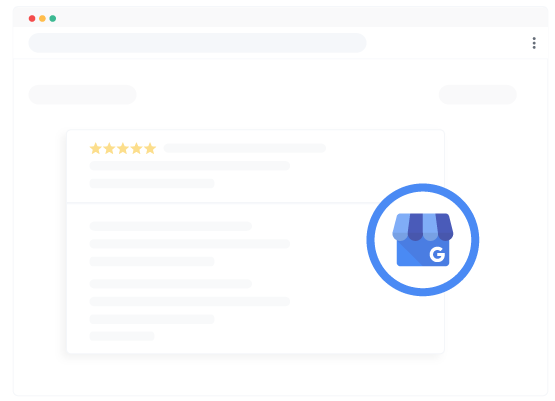 Interface d'un profil Google Business avec une icône Google My Business, illustrant les processus automatiques pour optimiser la présence en ligne