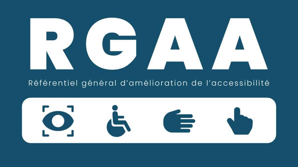 RGAA : Référentiel général d'amélioration de l'accessibilité avec icônes inclusives.